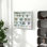 Vitrine à 5 niveaux en verre, boîtier blanc mural avec 2 portes en verre et tablettes réglables pour objets de collection