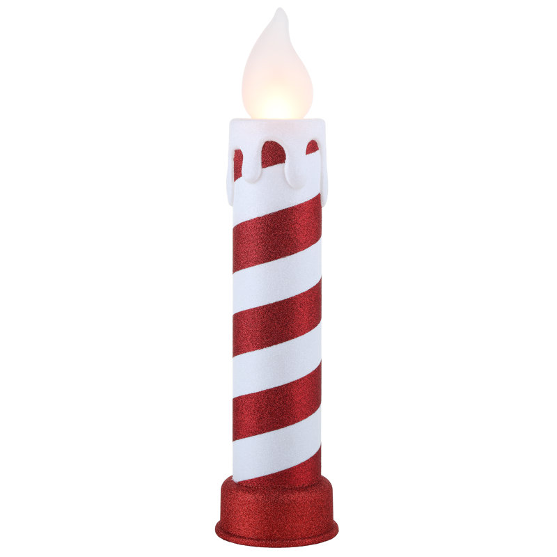 Bougie scintillante d'extérieur 24 po, Rouge / Blanc