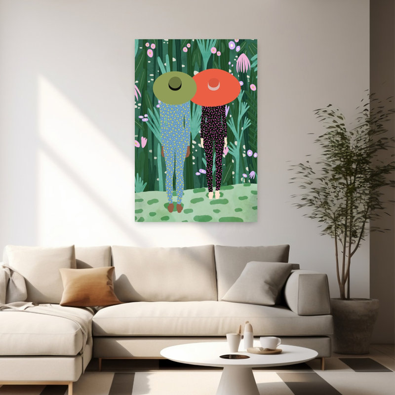 Art contemporain, paysage de forêt abstrait, H 60 po x l 40 po