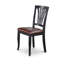5 Piece Modern Dining Table Set Includes a Round Wooden Table with Pedestal and 4 Faux Leather Dining Room Chairs, Black & Cherry-1416575102