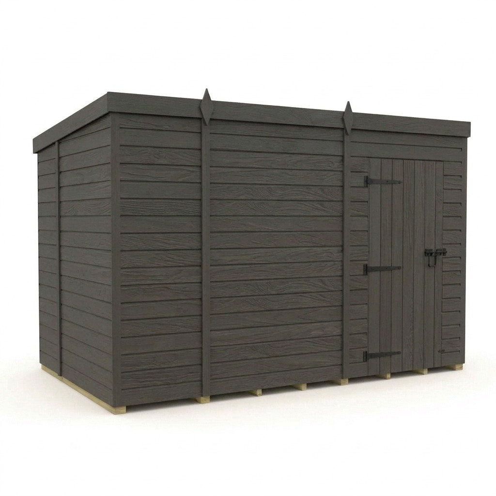 Total Sheds 9ft x 6ft Composite Pent Garden Shed - Single Door - No Windows - EPDM Rubber Roof - UK Manufactured