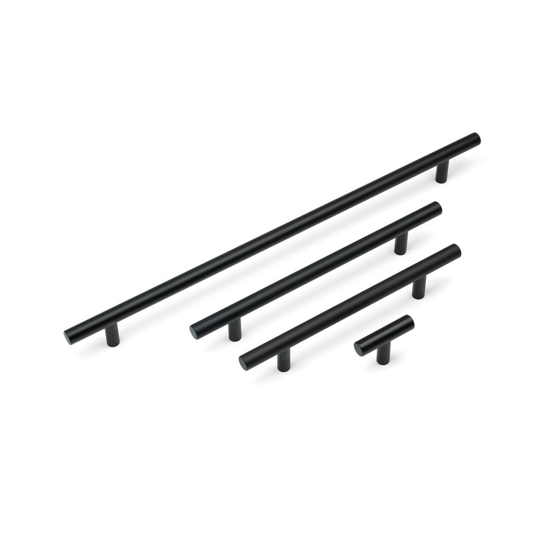 Slim T-Bar Handles & Coordinating Pull in Multiple Finishes, 320mm, Matte Black