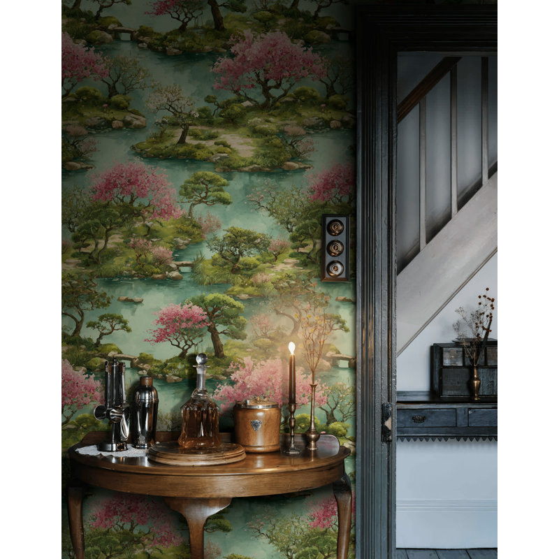 Papier peint cerisier en fleurs japonais