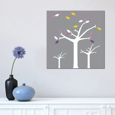 Autumn Trees Gray by 5by5collective - Wrapped Canvas Gallery-Wrapped Canvas Giclée