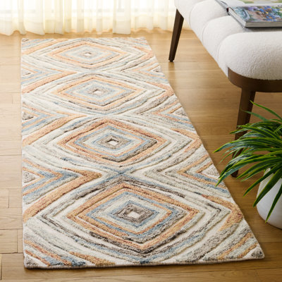 Tapis géométrique en laine touffeté à la main Prower Kilim