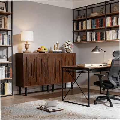 Armoire rustique, ensemble de 2 armoires de rangement, buffet classique