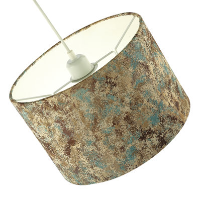 20cm H Cotton Drum Lamp Shade ( No Direct Attachment Method ) in Teal