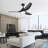 52 Inch Ceiling Fan With Light And 6-Speed Remote Control 3 Abs Fan Blades For Bredoom Patio-2018627436