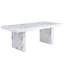 Table de salle à manger luxueuse en panneau de fibres à densité moyenne - un choix de luxe subtil pour votre maison. La table de salle à manger de cuisine blanche a des motifs et convient à 8 à 10 personnes.