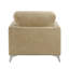 Profondeur de l'assise 21,5 po avec microfibre sable, bois massif, pieds argentés, hauteur de l'ensemble 21,5 po, sable