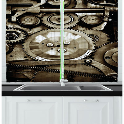 Industrial 2 Piece Kitchen Curtain -  East Urban Home, 58871D40D6F6485AB06AC1D639C66B6F