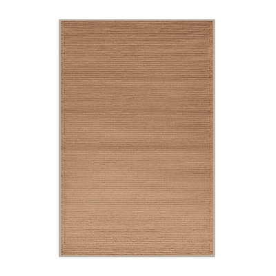 Machine Washable Solid Brown Area Rug
