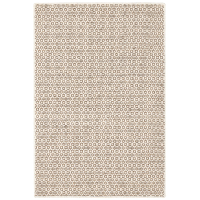 Honeycomb Natural Handwoven Wool Rug, Rectangle 2' x 3'