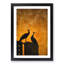 Silhouette of Two Peacocks - Picture Frame Painting Print-56738755-56738747