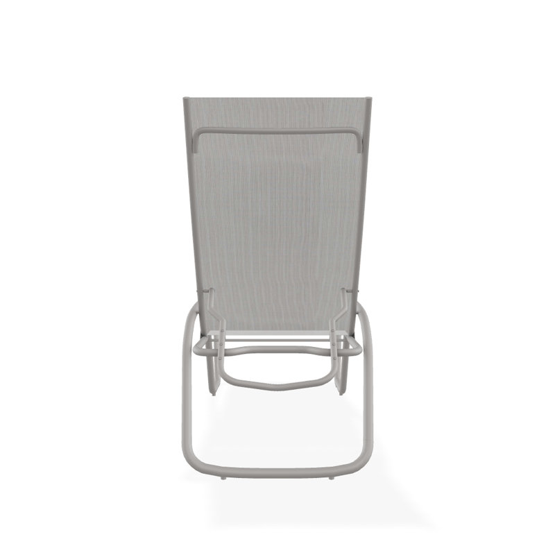 Outdoor Rust-Resistant Metal Chaise Lounge, Textured Warm Gray, Amalfi