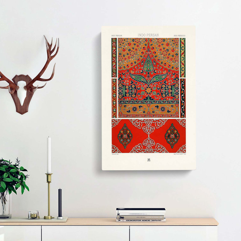 Floral Indo-Persian Pattern by Albert Racinet - Wrapped Canvas Painting, 91cm H x 60cm W x 3cm D