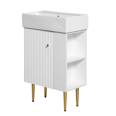 Neveya 21.6'' Single Bathroom Vanity with Marble Top