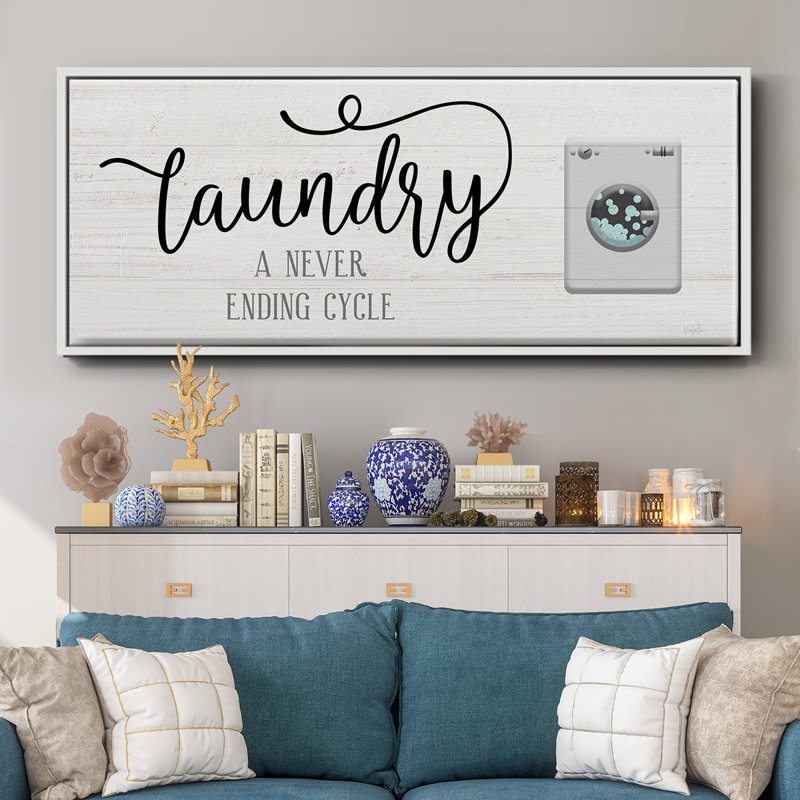 Never Ending Laundry- Framed Canvas, 24" H x 60" W