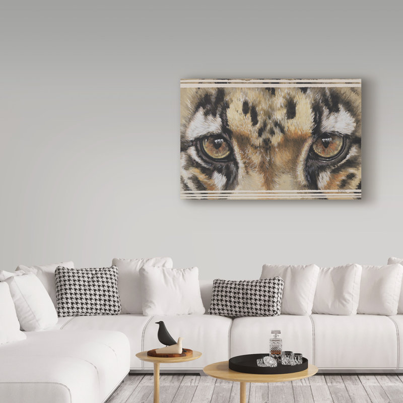 Adelphi «Eye Catching Clouded Leopard», reproduction de peinture à l'huile sur toile tendue, H 22 po x l 32 po