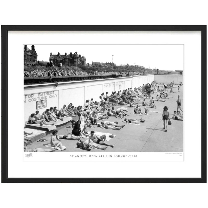 St Anne's, Open Air Sun Lounge C1950 - Single Picture Frame Print, 45cm H x 60cm W x 2.3cm D