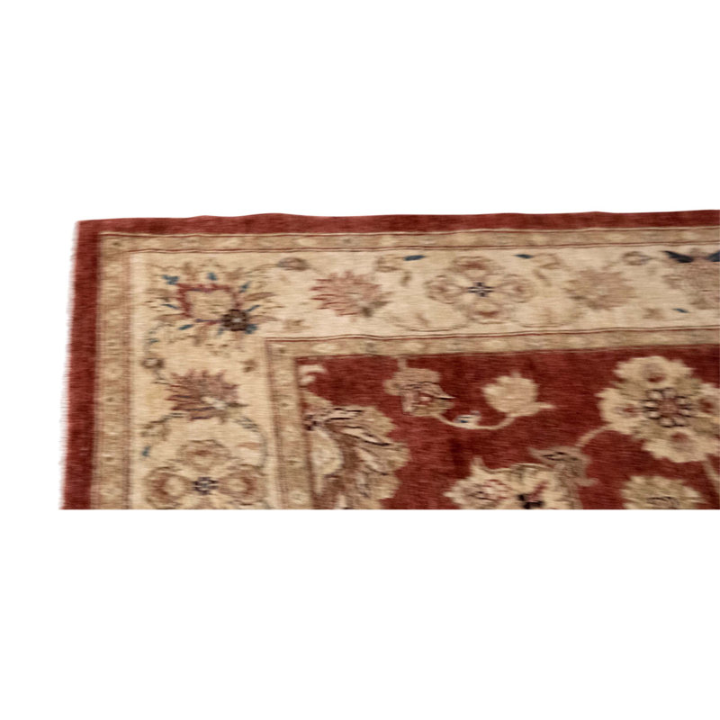 Tapis unique rouge / brun / beige de 6 pi 2 po x 8 pi 11 po