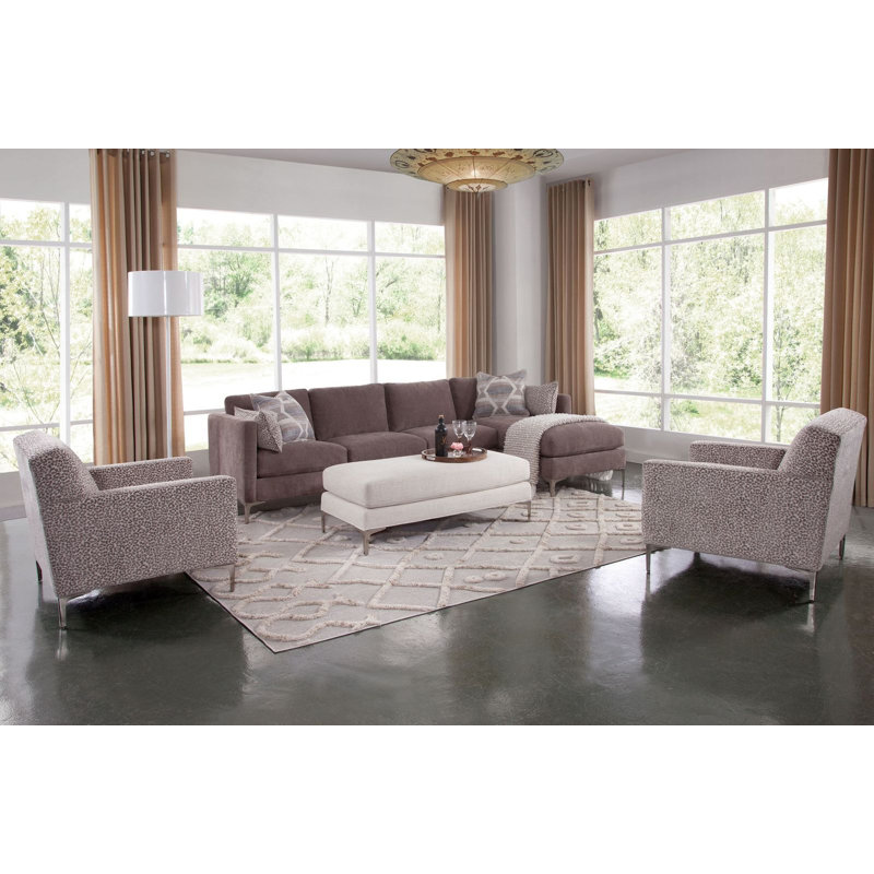 Tampa Upholstered Armchair, Sunbrella Beige Pinstripe; 6205-74