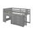 Twin Size Loft Bed With Cabinet And Shelf-1236290262