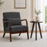 Ensemble de chaise d'appoint Mid-Century en bois d'hévéa massif de 28 po et table de 15,74 po