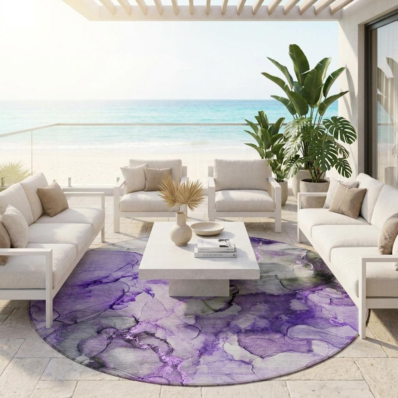 Tapis d'intérieur rond 8 po
