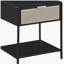 Duncan Black 1-drawer Radio Weave Cane Metal Bedside Table-129107210