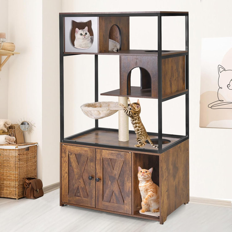 Enceinte de litière pour chat, Meuble de litière caché