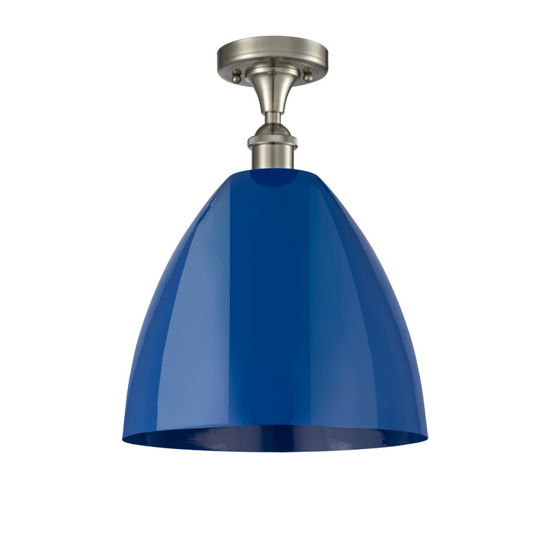 Semi encastrement, Bleu, Nickel satiné brossé