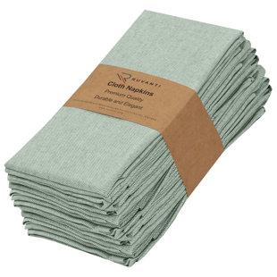 Sapphire-Web Olive Green 18 by 18 Inches Cotton Napkins Set of 12 Green Cloth  Napkins Pre-Washed. 