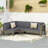 X-Back Right Corner Bench Of Set 2