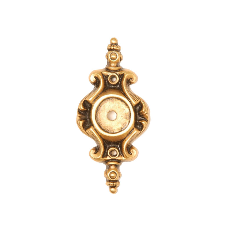 Kings Road Metal Knob Backplate, 24K Satin Gold