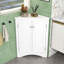 Armoire de rangement autoportante triangulaire pour salle de bain avec tablettes réglables-735184418