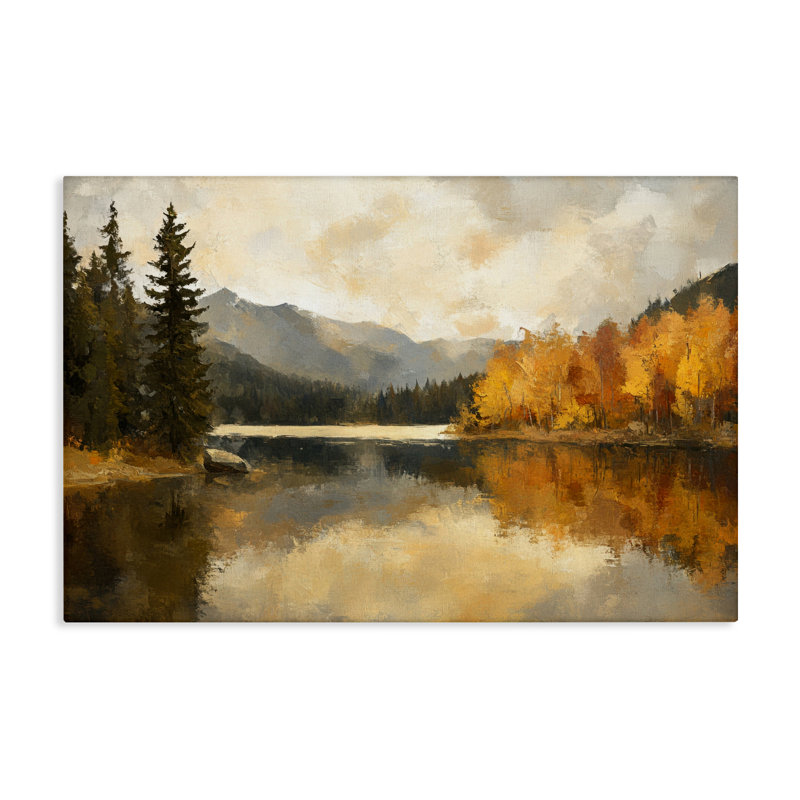 «Peaceful Autumn River», toile par Petal Prints Design, H 16 po x l 24 po