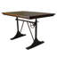  Table de salle à manger 48 "en bois massif brun et noir avec tréteaux en fer