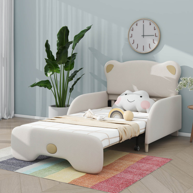 Canapé-lit rembourré extensible avec appui-tête en forme d'ours