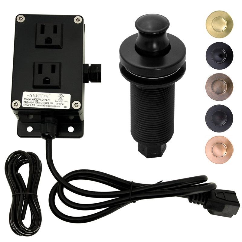 Brass Dual Outlet Garbage Disposal Air Switch Kit