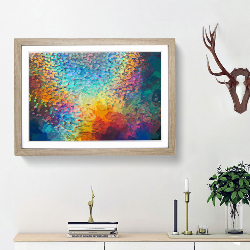 Mood of the Rainbow - Picture Frame Painting Print, Oak Framed, 27cm H x 36cm W x 2cm D