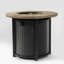 Foyer de table au gaz propane 30 po, foyer rond en acier de 50 000 BTU avec finition imitation grain de bois pour la terrasse extérieure du jardin - Noir-2118969844-2118969846