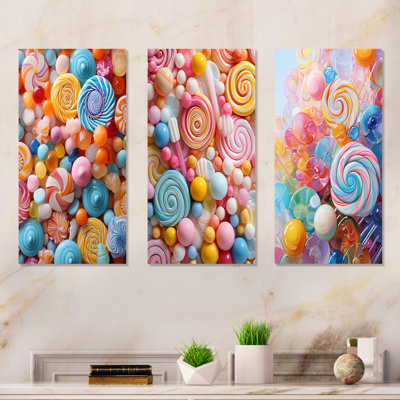 Popart Candies Dessert - Desserts, ensemble de 4 reproductions d'art mural