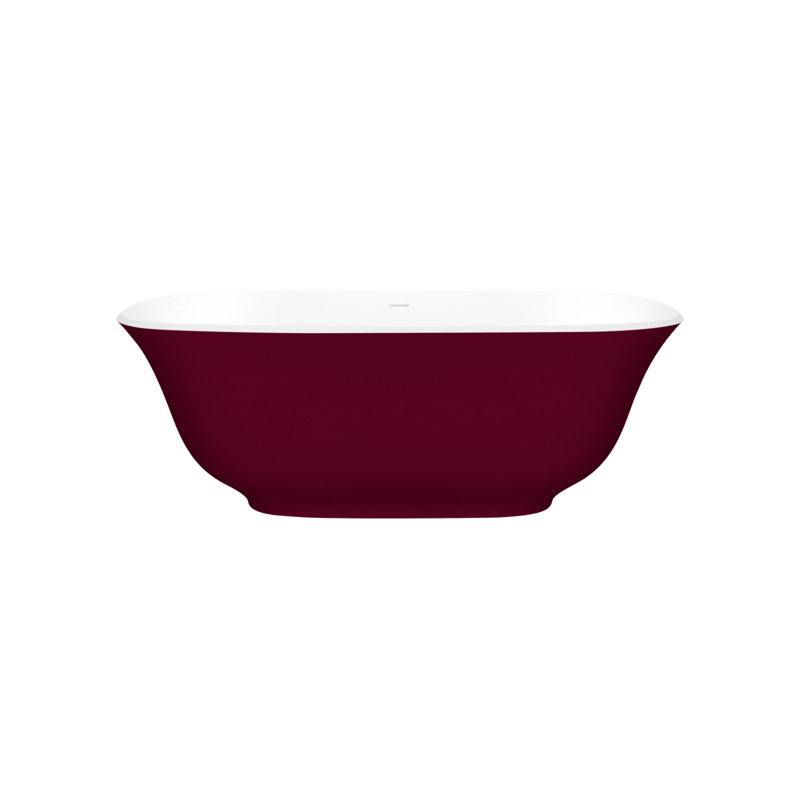 Amiata 59.75" x 28.625" Freestanding Soaking Bathtub with Void, Matted White, Traffic Black - Matte