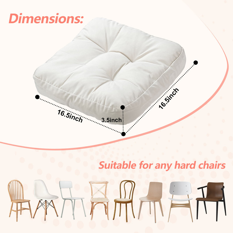 16.5-inch  Dining Chair Cushion, Beige Polyester