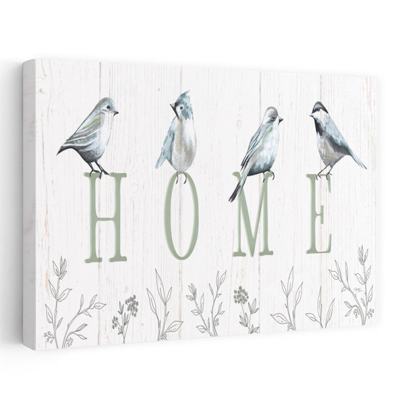 Home Birds - Illustration moderne d'oiseaux de ferme, aquarelle, oiseaux, art Word Art, H 24 po x l 36 po