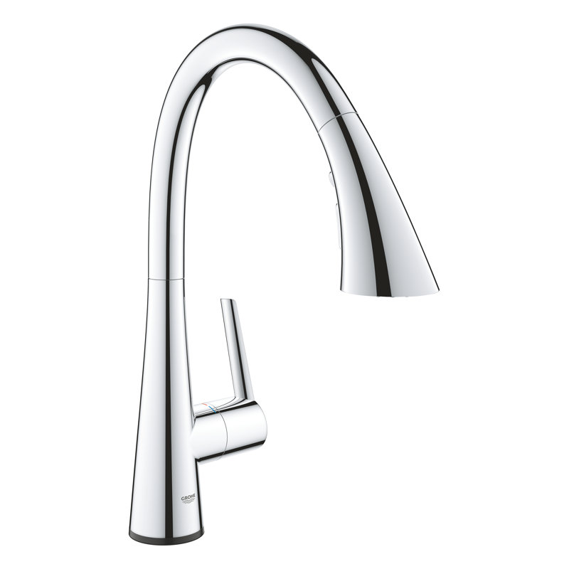 Zedra Pull Down Touch Single Handle Kitchen Faucet with Accessories, Starlight Chrome