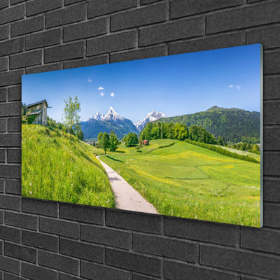 Nature Meadow Footpath - No Frame Print on Glass