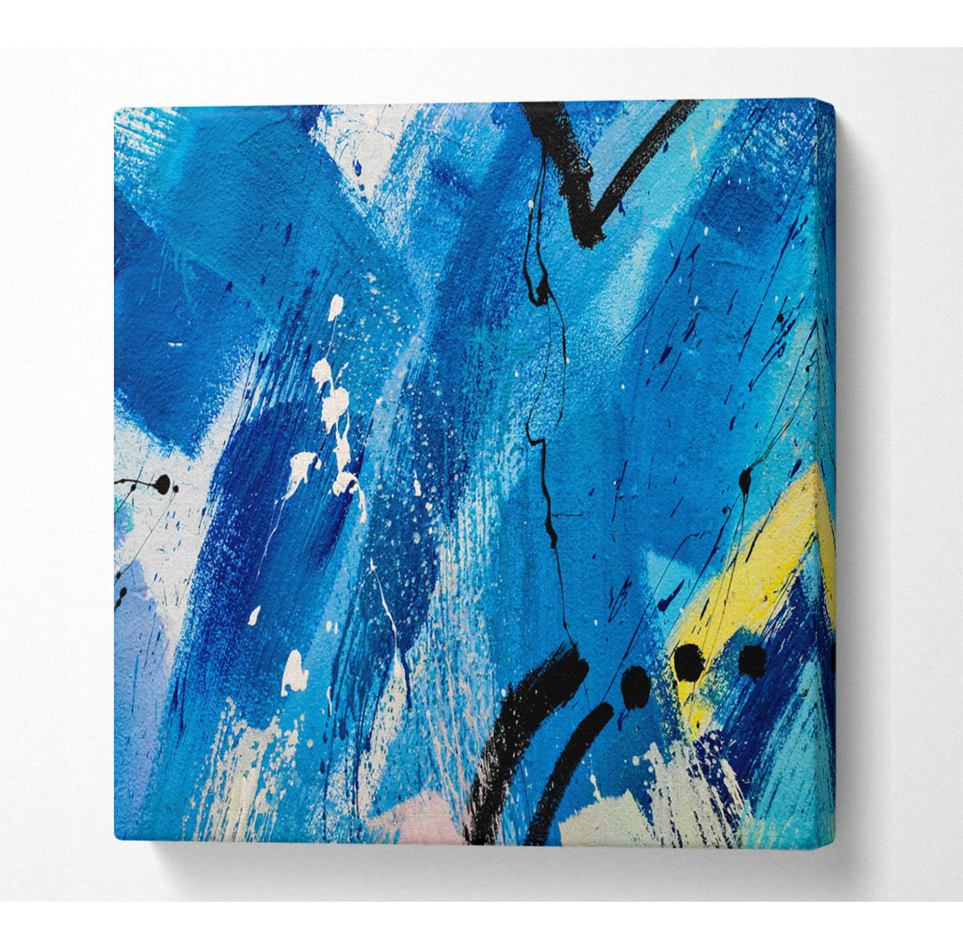 Broad Strokes Of Blue Paint - Kunstdrucke auf Leinwand