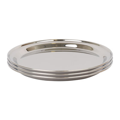 Argon Tableware Round Stainless Steel Serving Trays